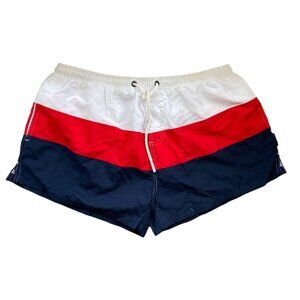 aussieBum Retro Red, Navy and White Short Swim Trunks - L